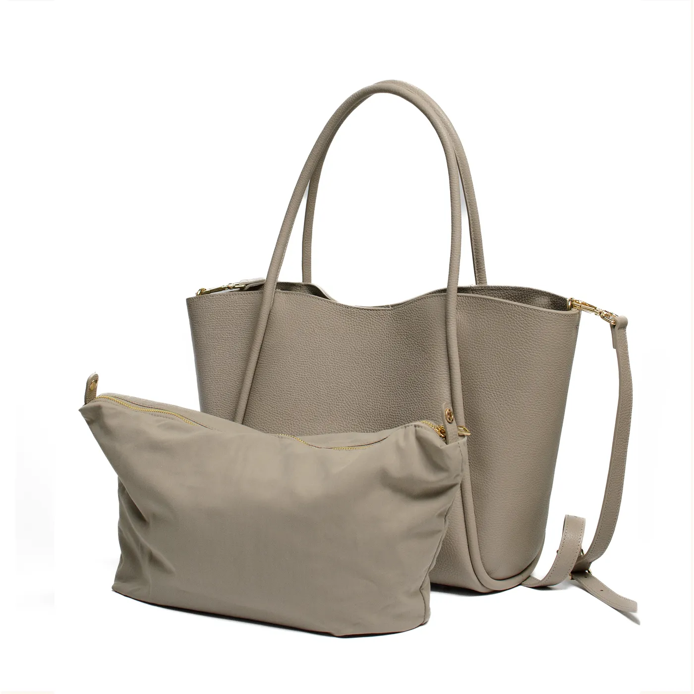 Latalia Florence XL shopping bag grå granit skinn