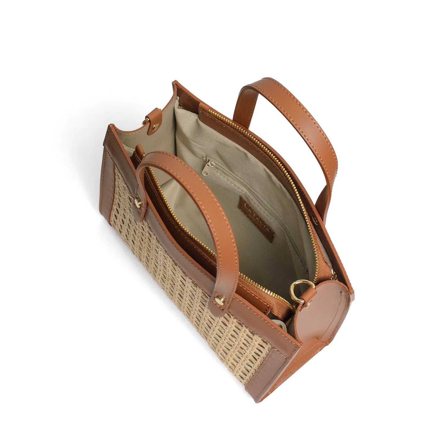 Latalia Bronte veske rotting camel skinn 28 cm