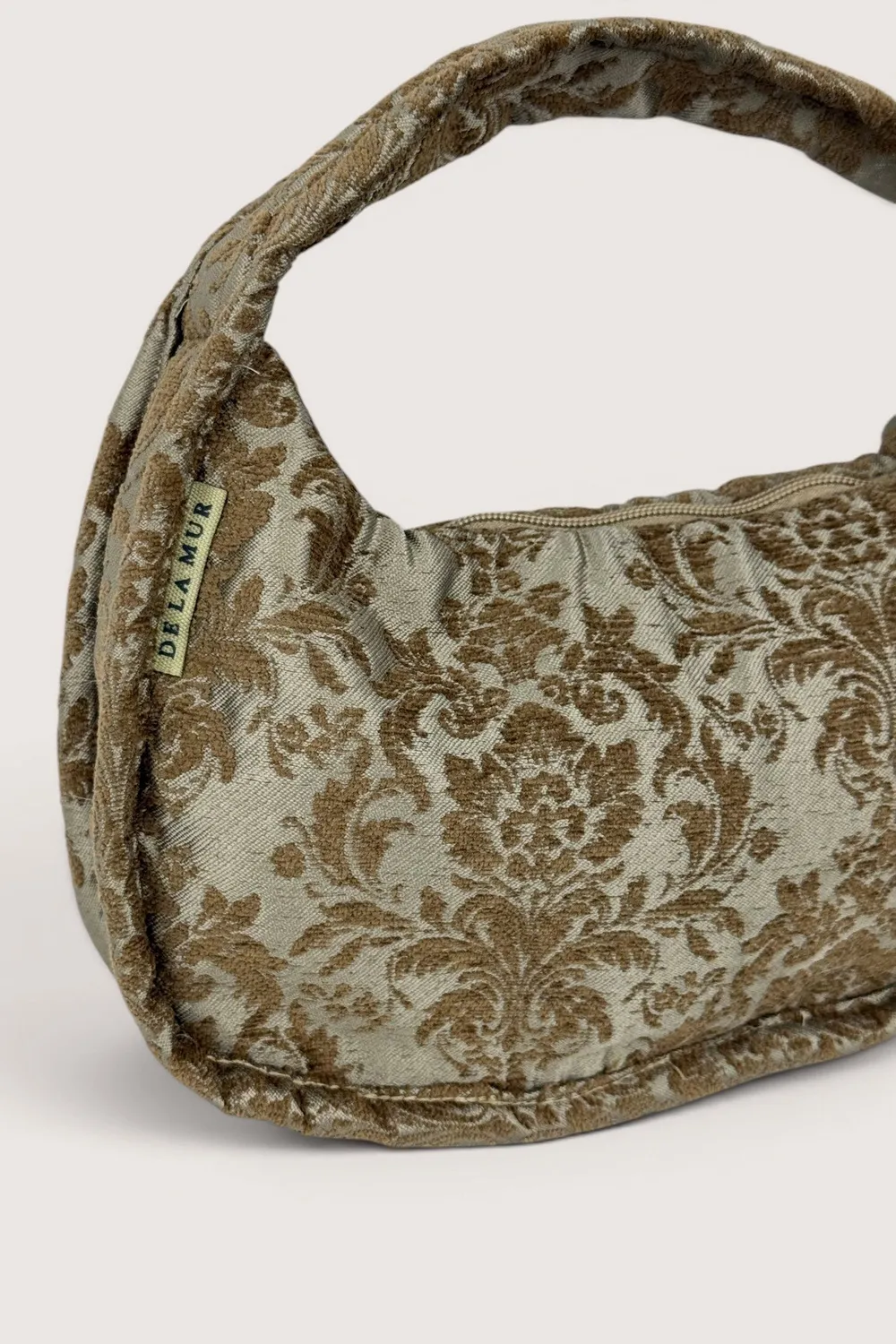 De La Mur Kate oval selskapsveske 25 cm beige blomster