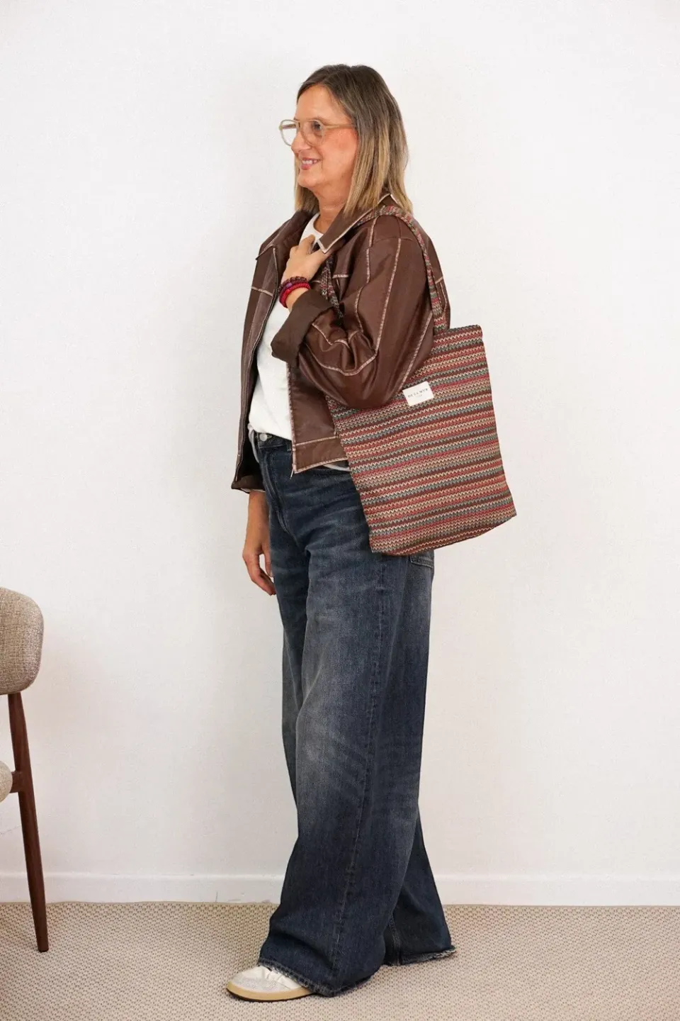 De La Mur Fron totebag 35x36x9 cm glidelås geometrisk