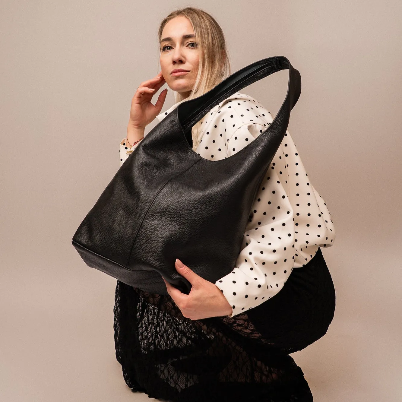 Latalia Terni shopper svart skinn