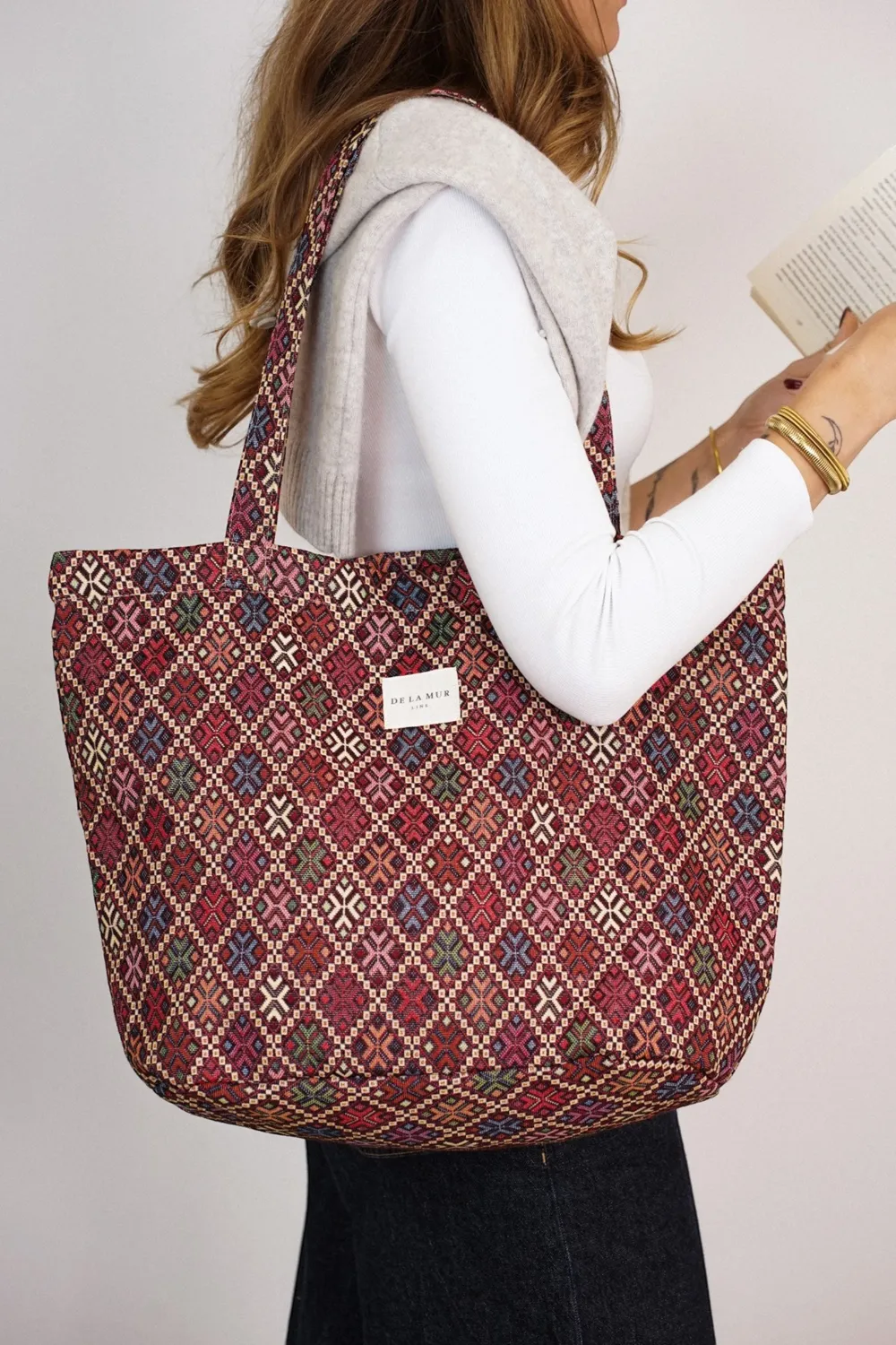 De La Mur Chic shopper med glidelås flerfarget 51 cm