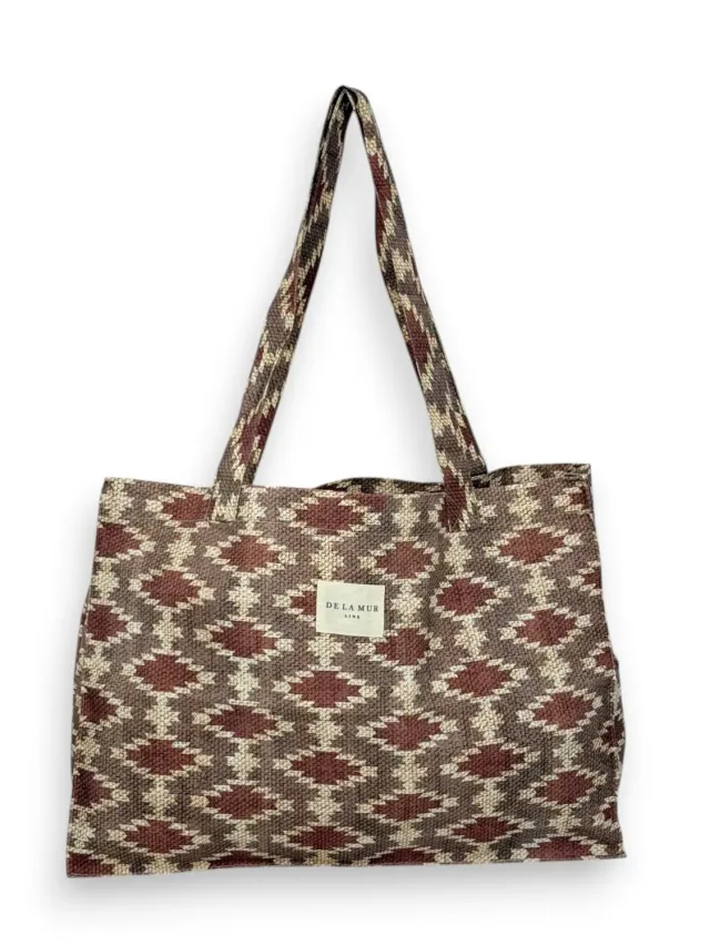 De La Mur Eral shopper burgunder geometrisk