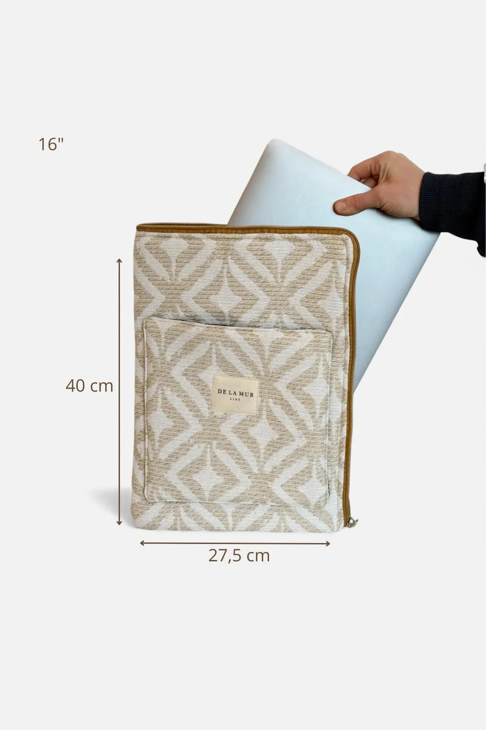 De La Mur Campo PC-veske 14" beige geometrisk