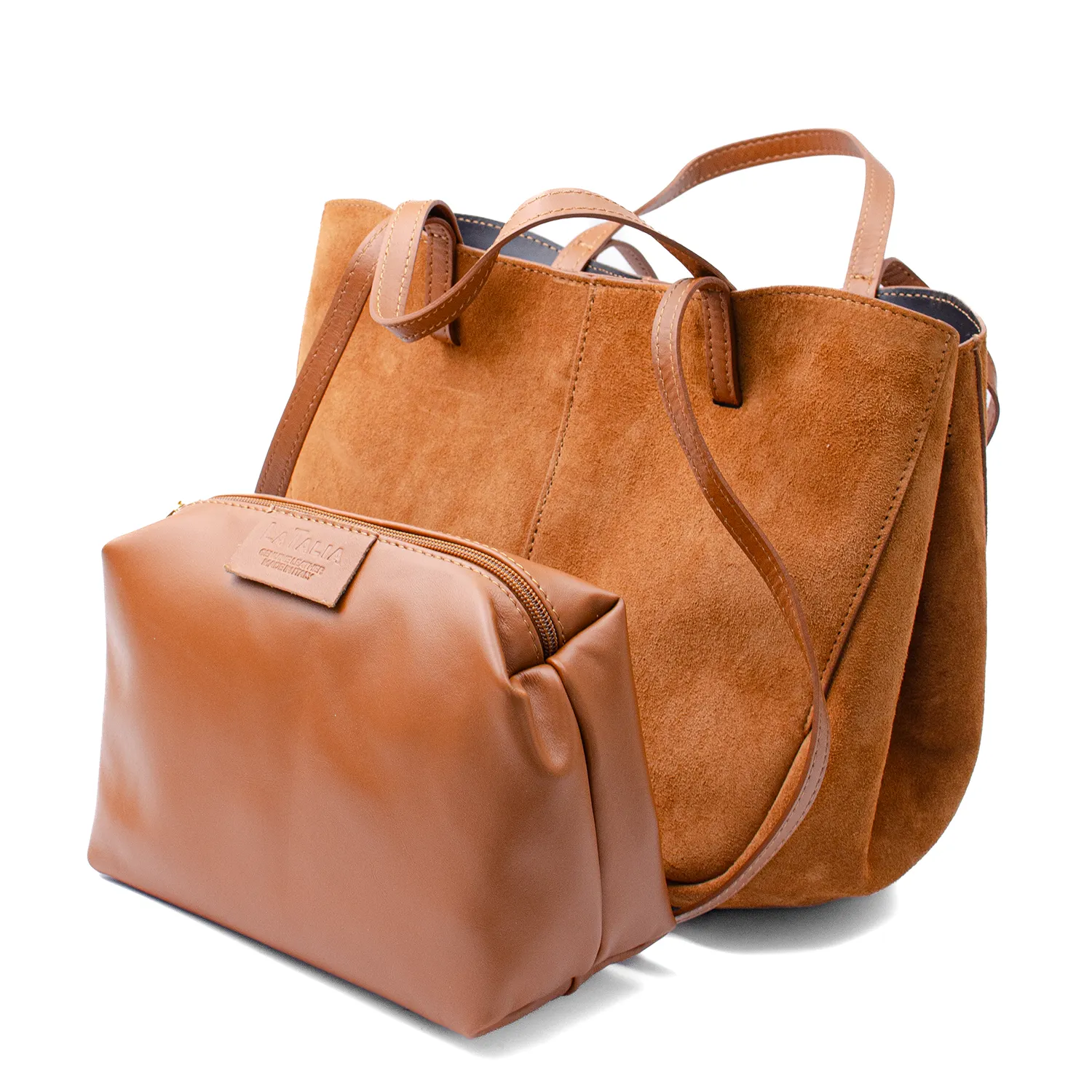 Latalia Nola shoppingveske mocka karamell MacBook