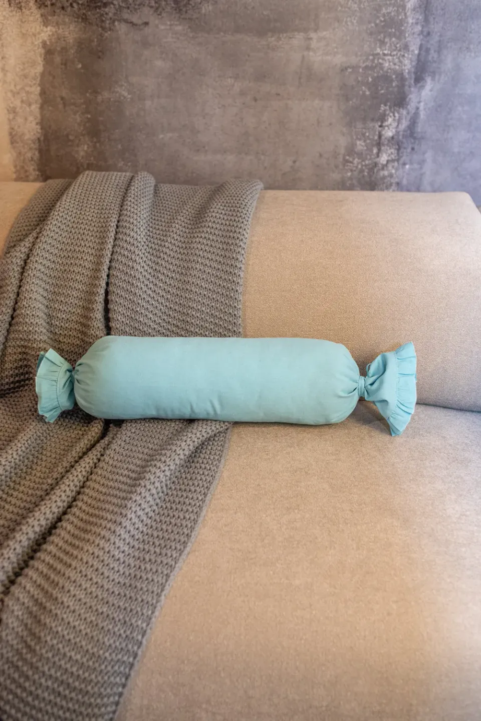 De La Mur Volantes Caramelo pute 40 cm lyseblå lin