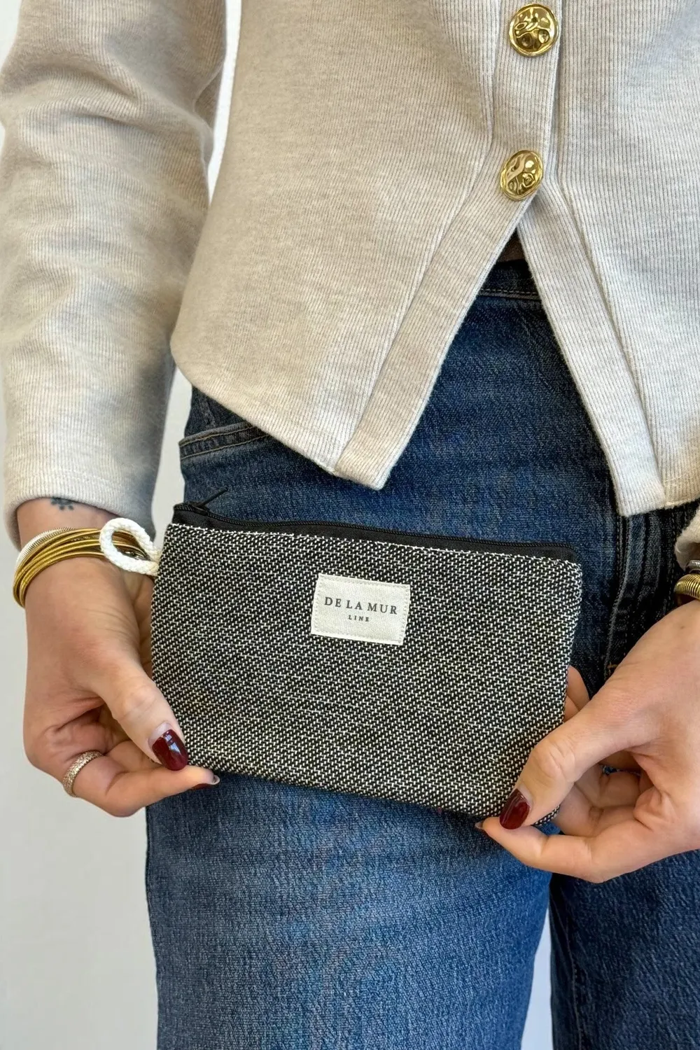 De La Mur Sinay mini toalettmappe svart jacquard