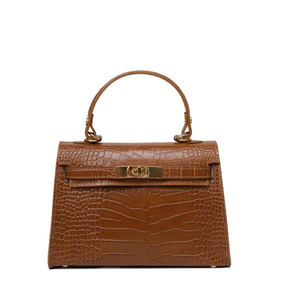 Latalia Trento Maxi skinnveske camel croco