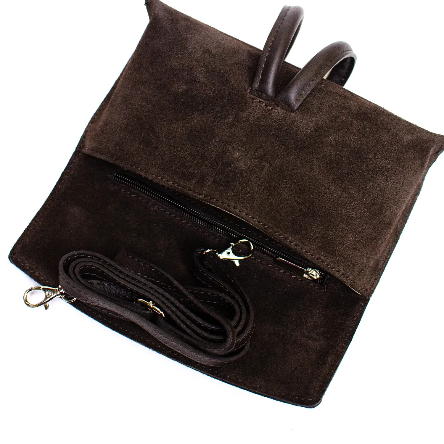 Latalia Barletta clutch semsket veske espresso