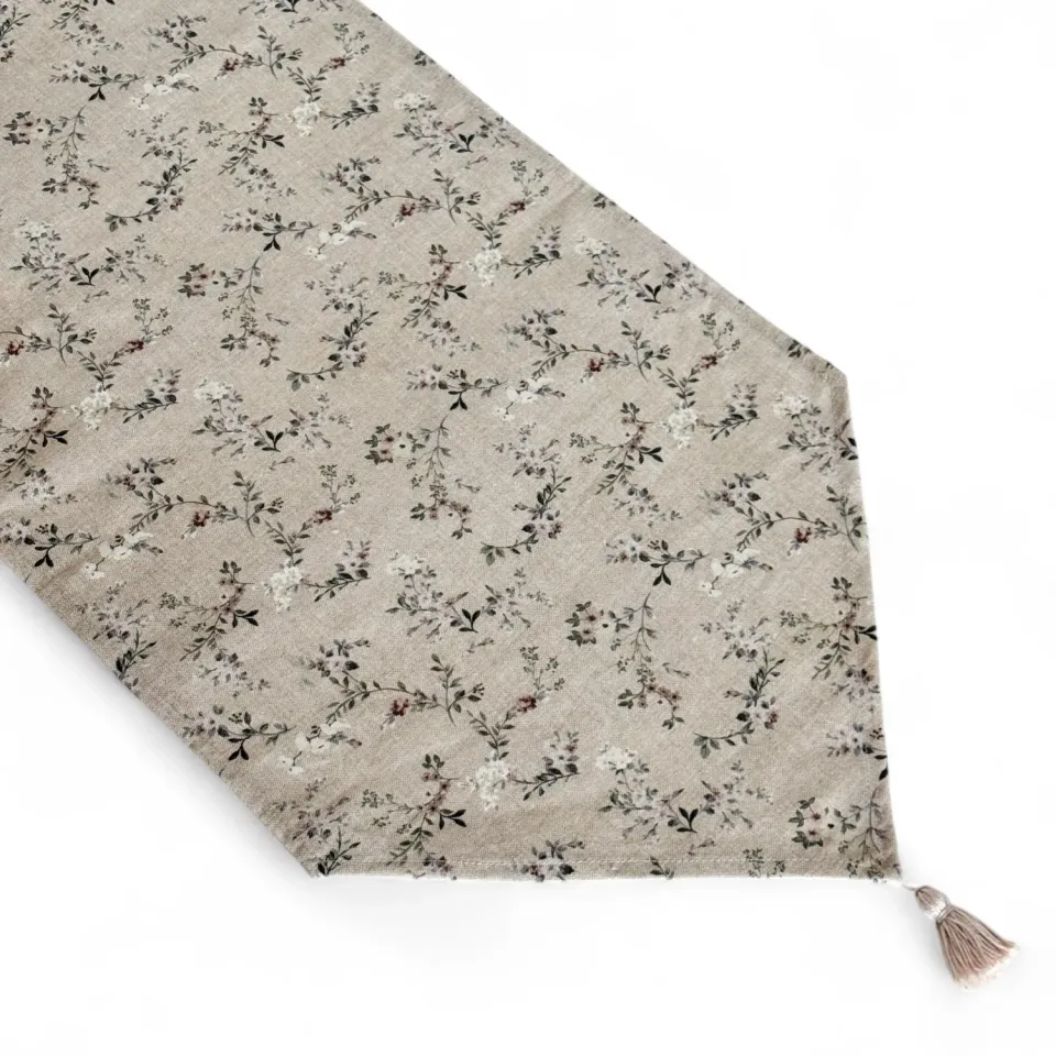 De La Mur Oda bordløper 42x165 cm beige blomster