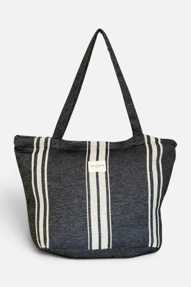 De La Mur Tica shopper med glidelås stripet 51 cm