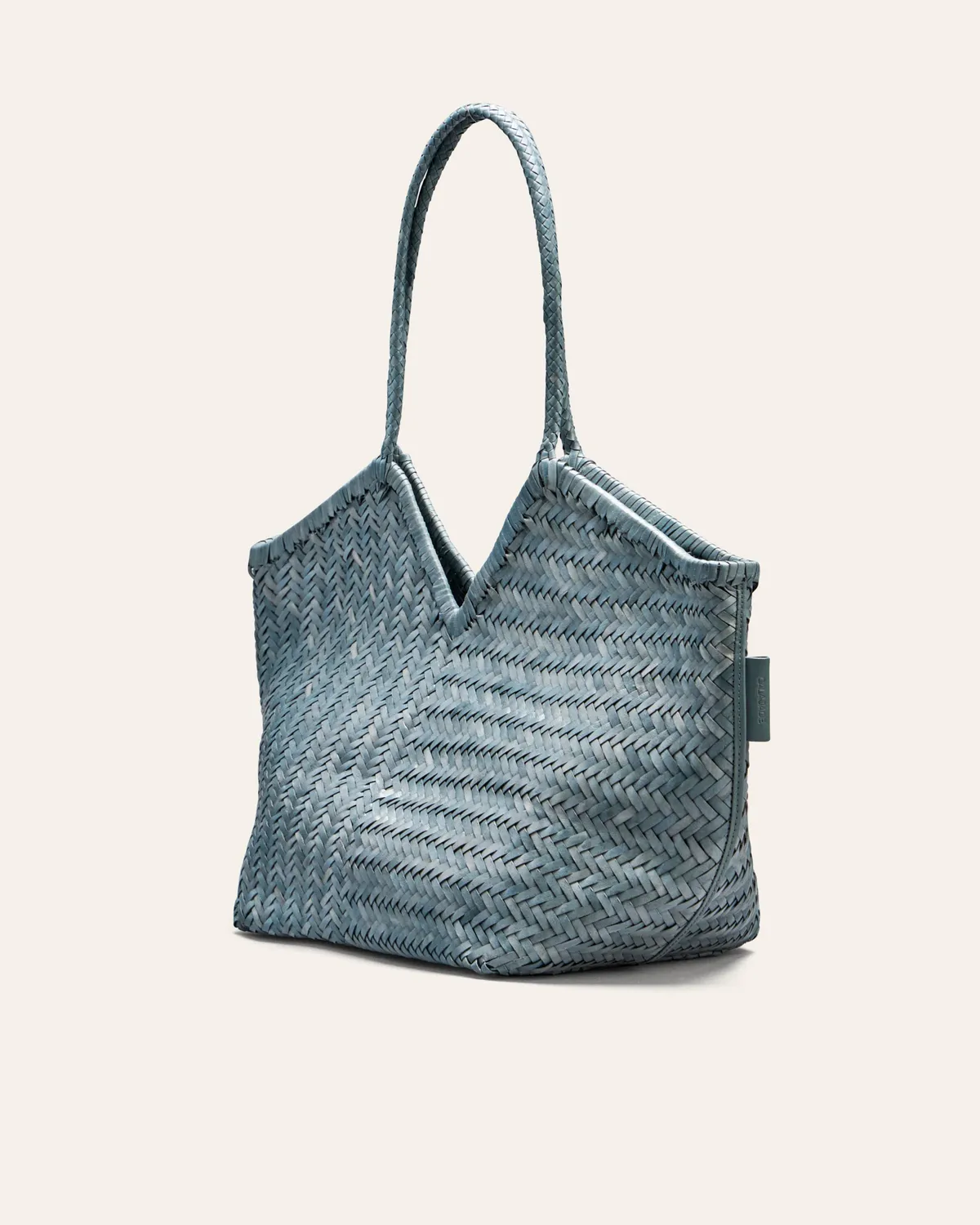 Cala Jade Humi tote storm blue flettet skinn