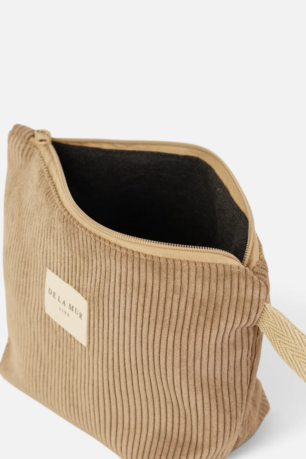 De La Mur Toast stor toalettmappe beige kordfløyel