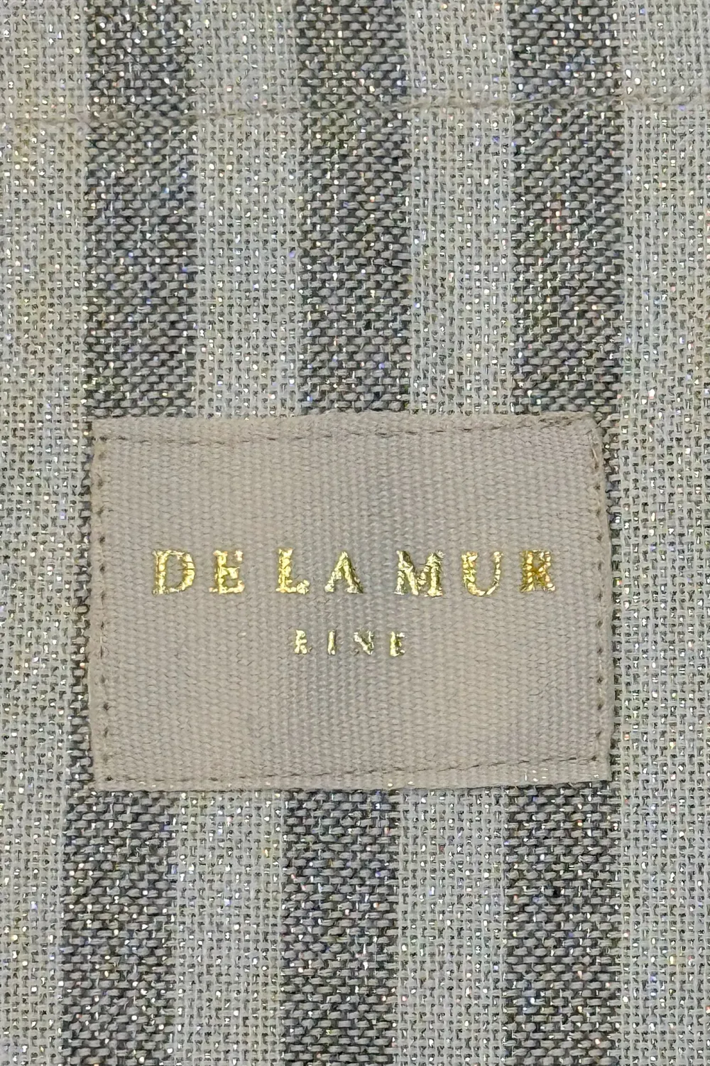 De La Mur Lugris totebag liten grå striper glidelås