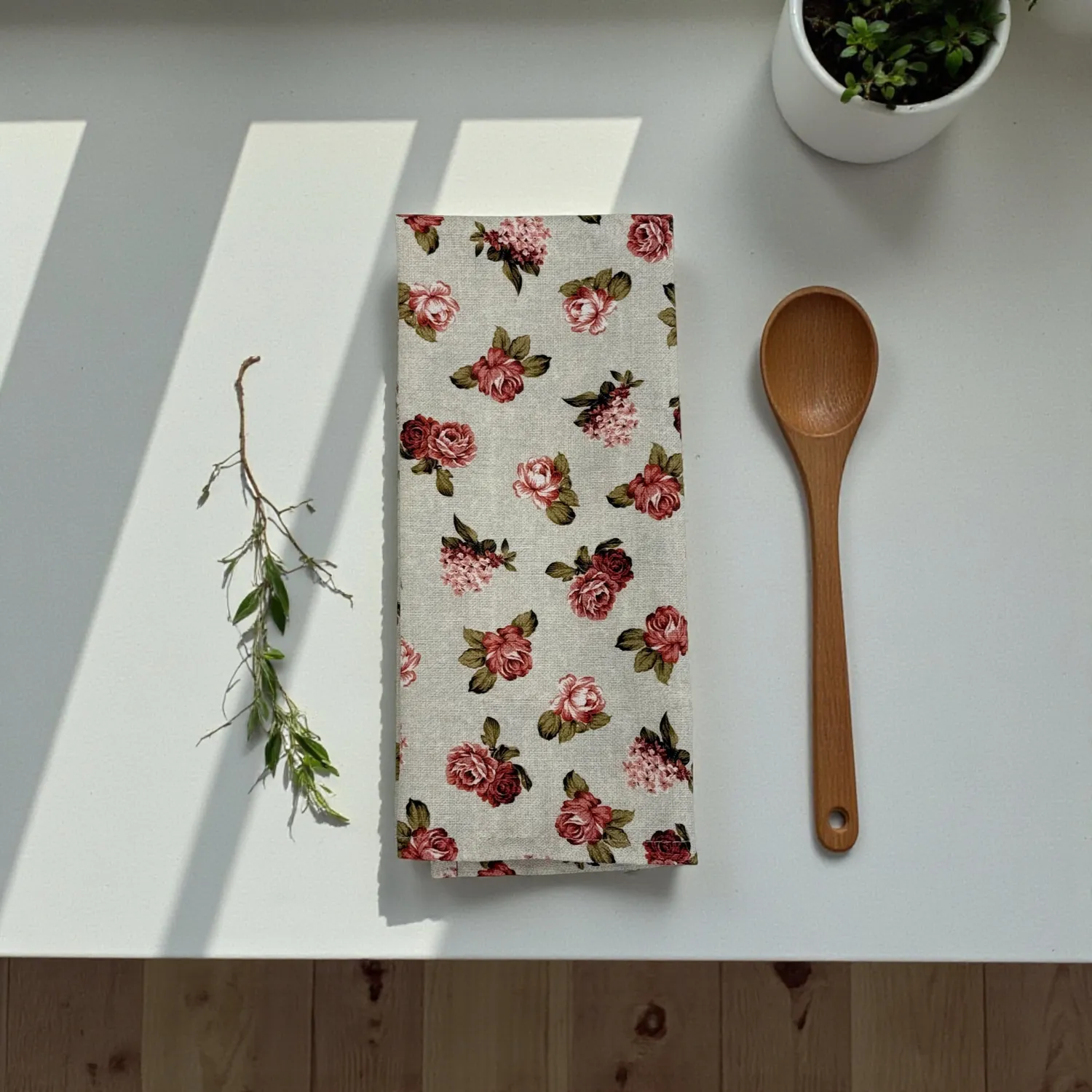 De La Mur Anto kjøkkenhåndkle rosa blomster
