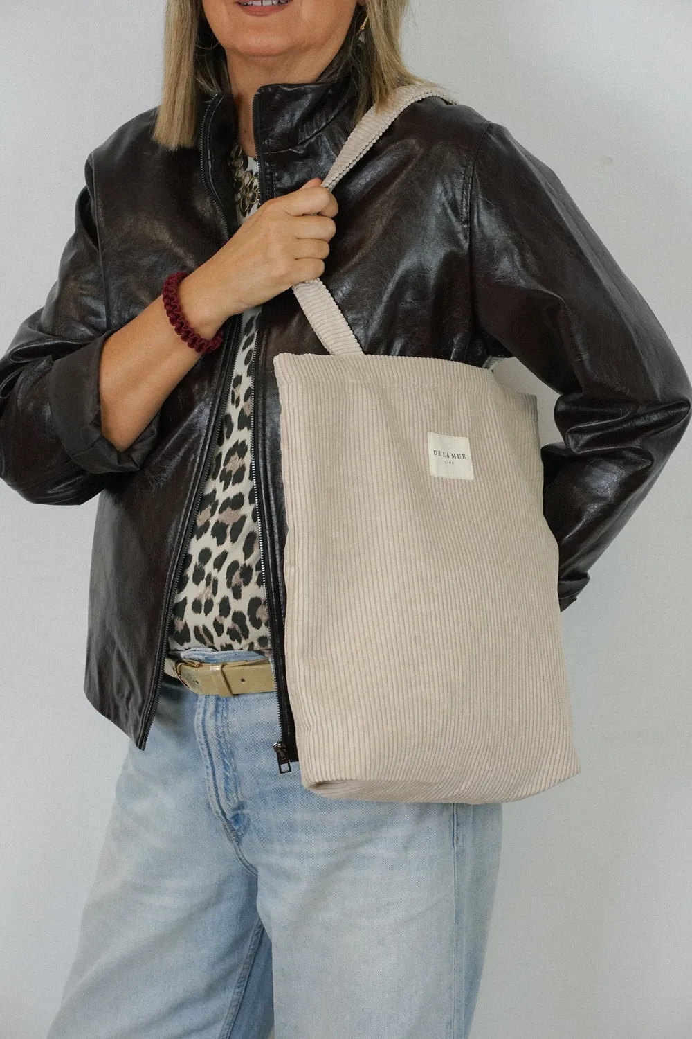 De La Mur Tofe toteveske 35x36 cm beige kord