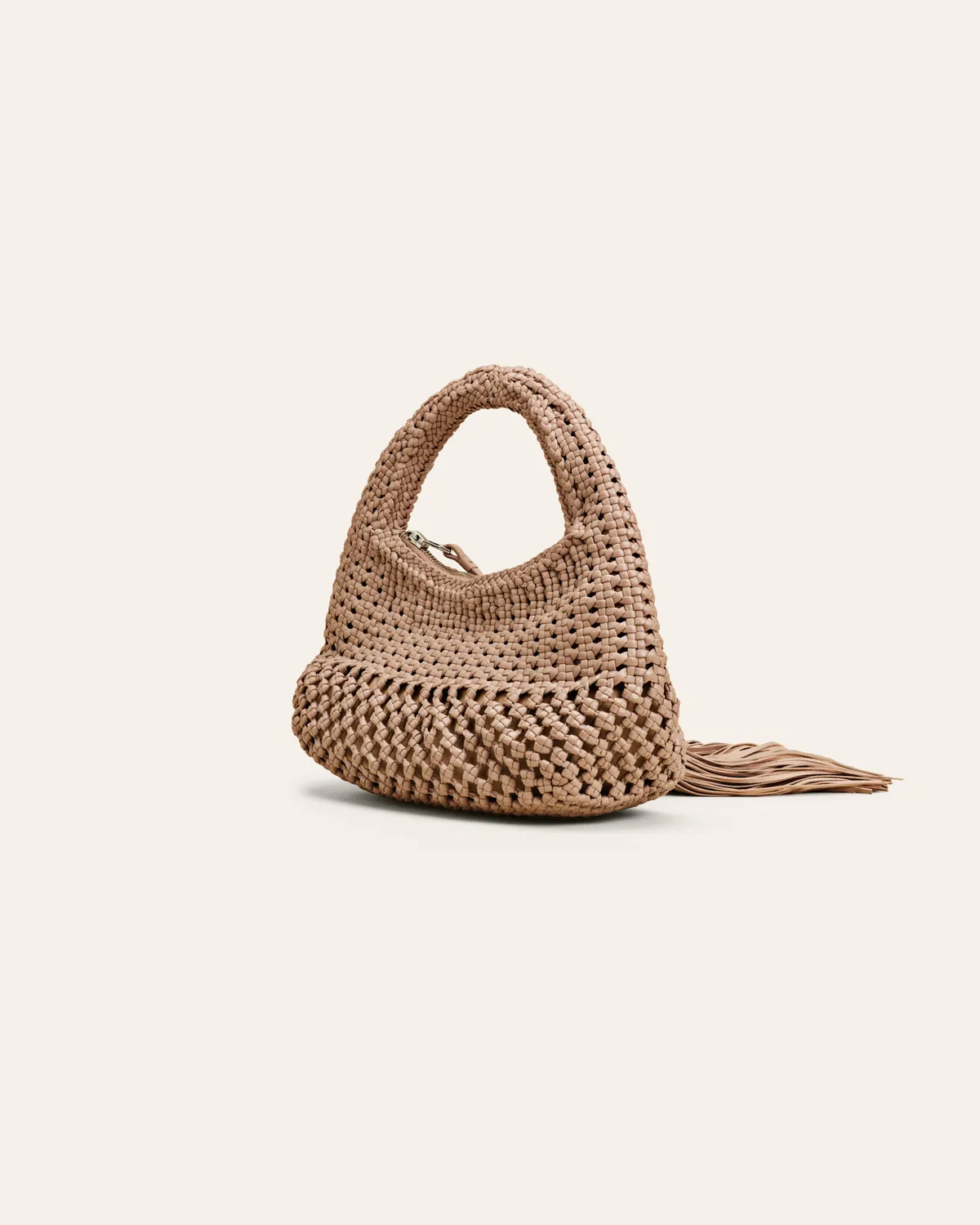 Cala Jade Kedi Simply Taupe miniveske lammeskinn