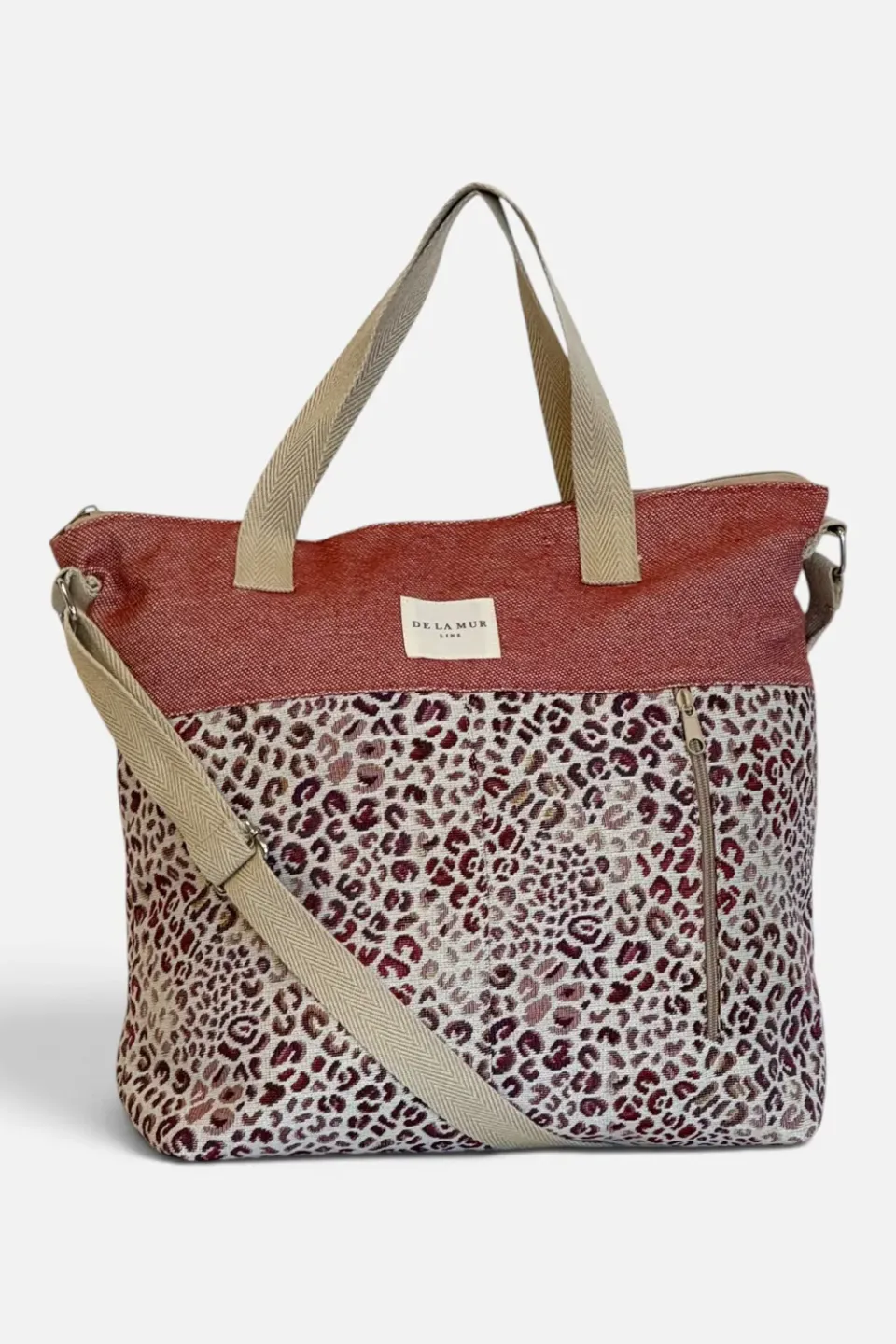 De La Mur Talco Grande shopper terrakotta leopard