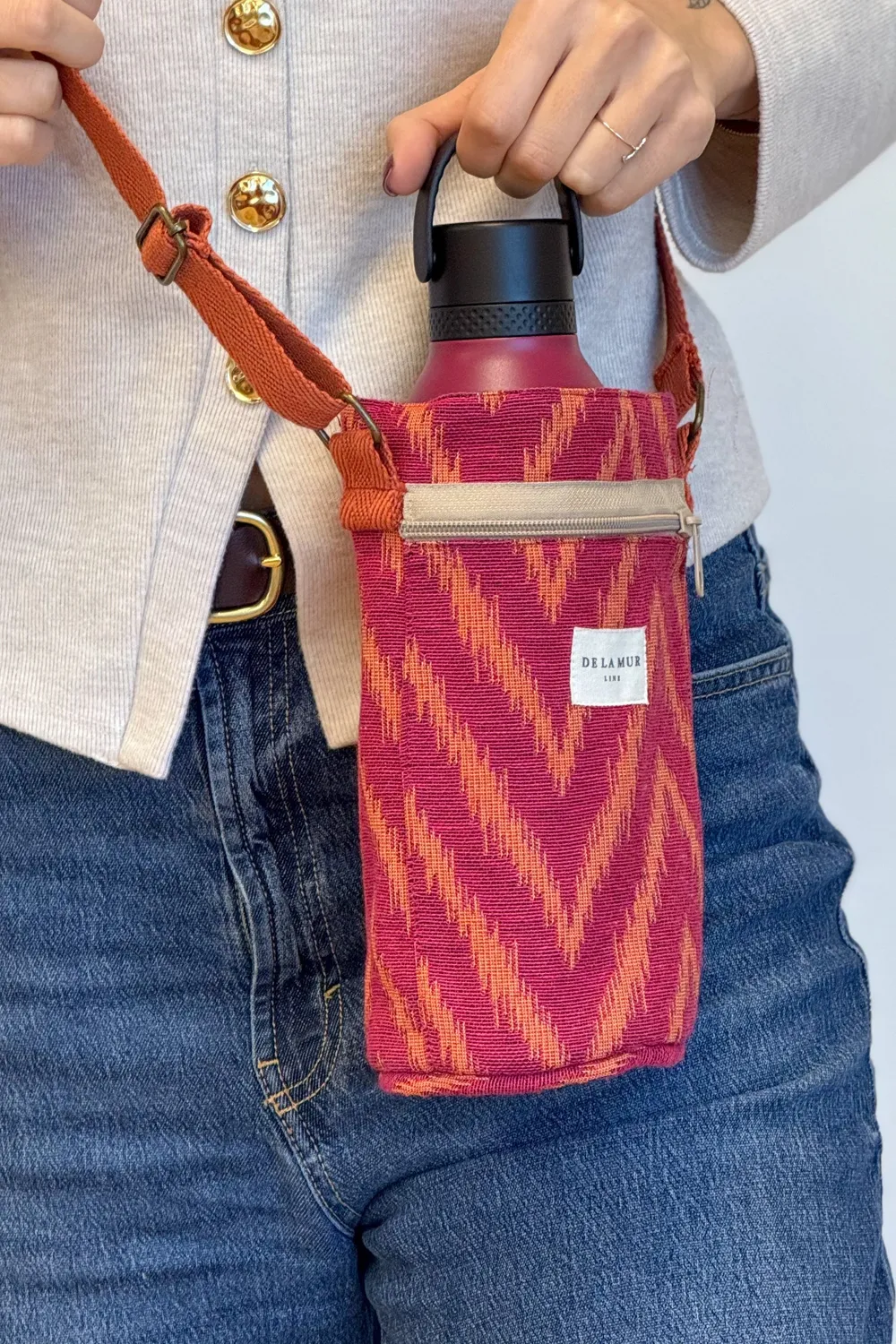 De La Mur Fuego flaskeveske 1,5L rosa sikksakk