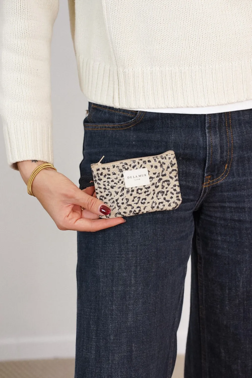 De La Mur Koto pung 12x8 cm leopard jacquard