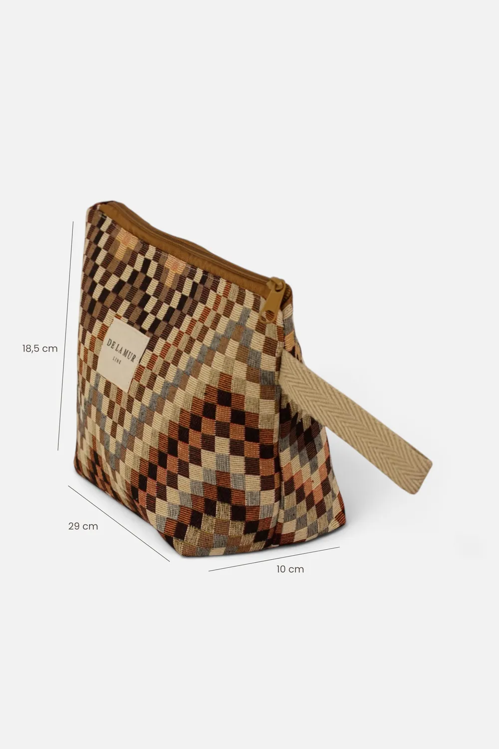 De La Mur Pier stor toalettmappe brun jacquard
