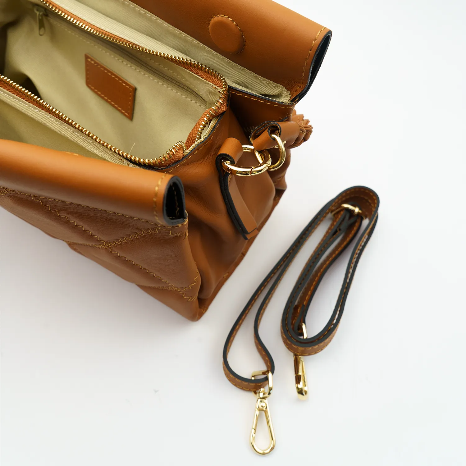 Latalia Sassari Nappa Mini skinnveske brun quiltet