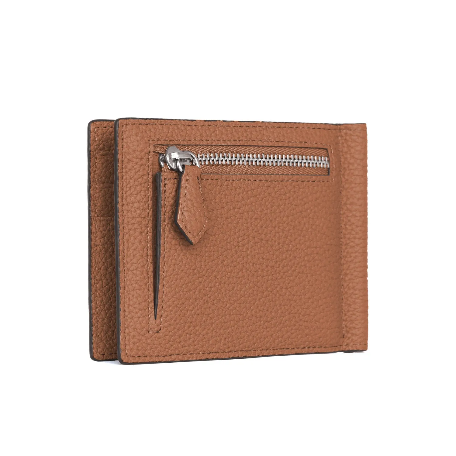 Bonaventura Bi-fold seddelklips Etoupe krympeskinn
