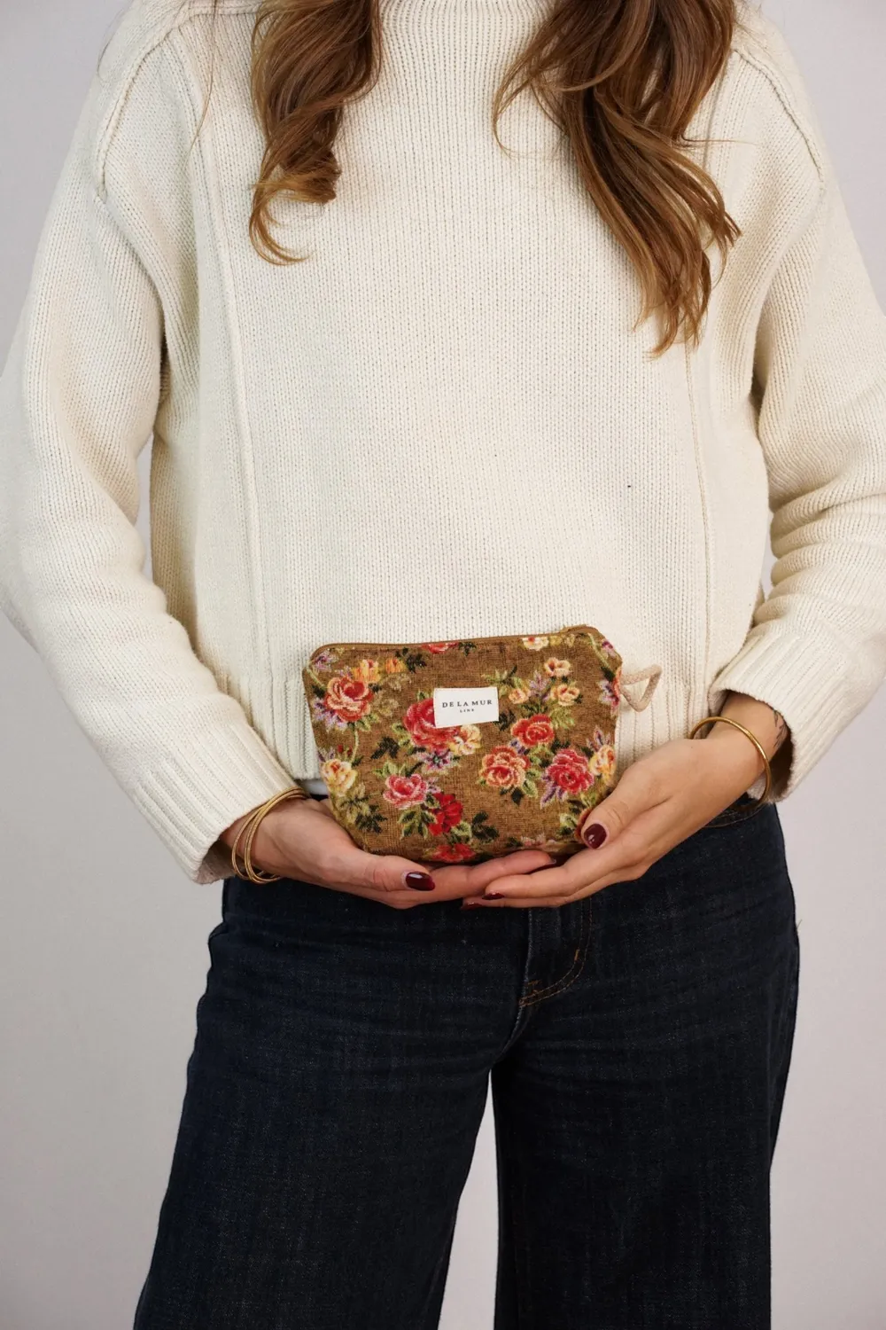 De La Mur Esme toalettmappe sennep floral 19 cm