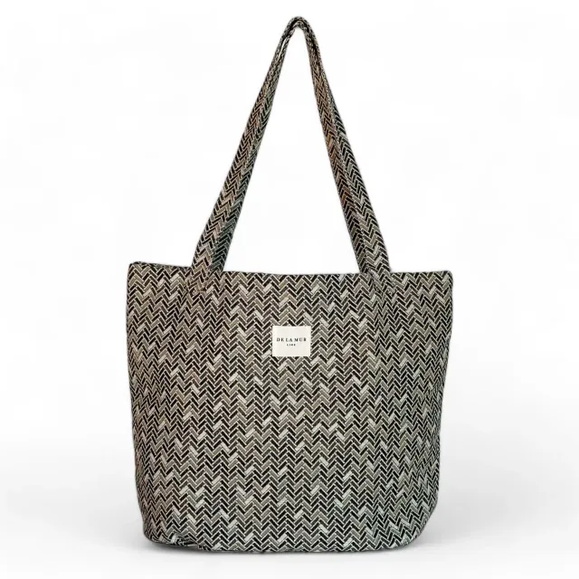 De La Mur Bure stor shopper brun geometrisk