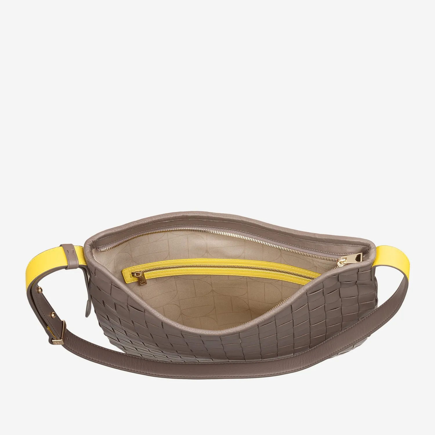 DuDubags Sylvie skulderveske taupe flettet skinn