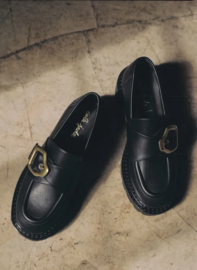 Cala Jade Kai loafer svart skinn gummisåle