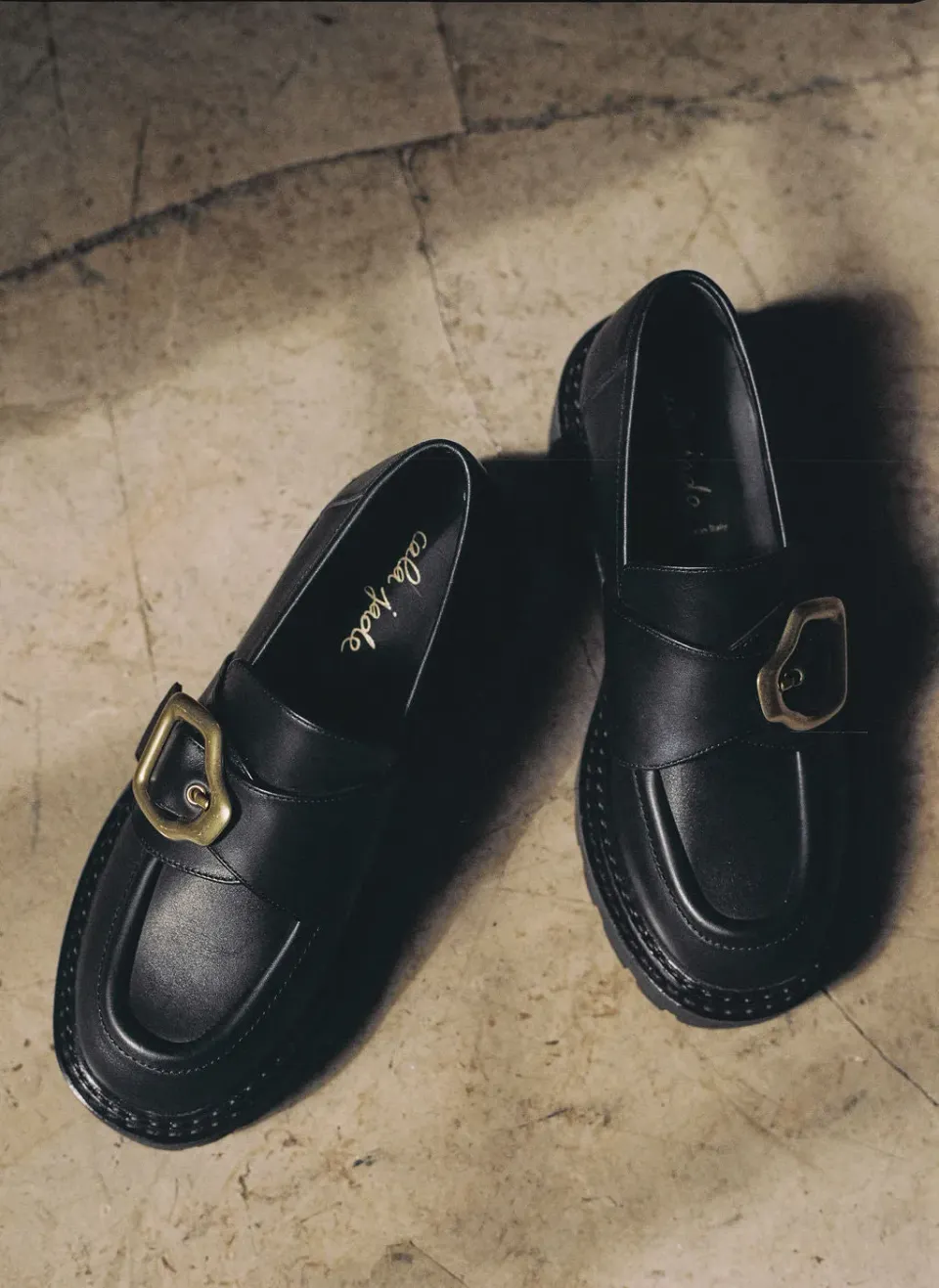 Cala Jade Kai loafer svart skinn gummisåle