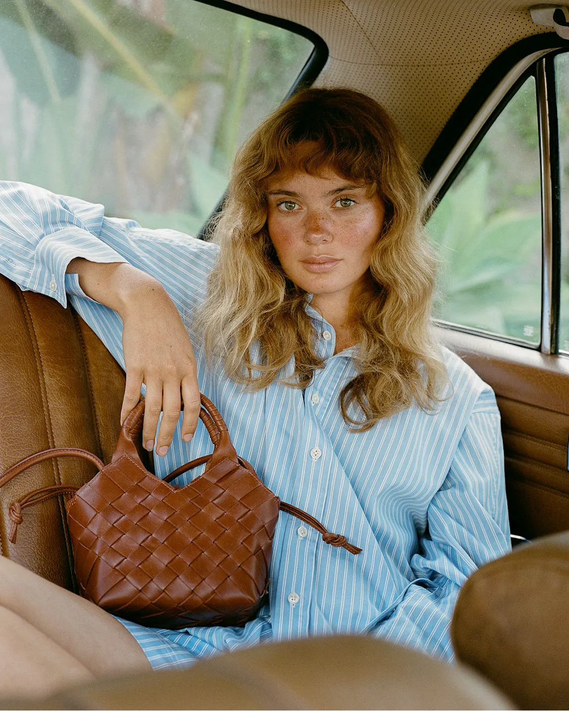 Cala Jade Misu Mini crossbody lepperød skinn