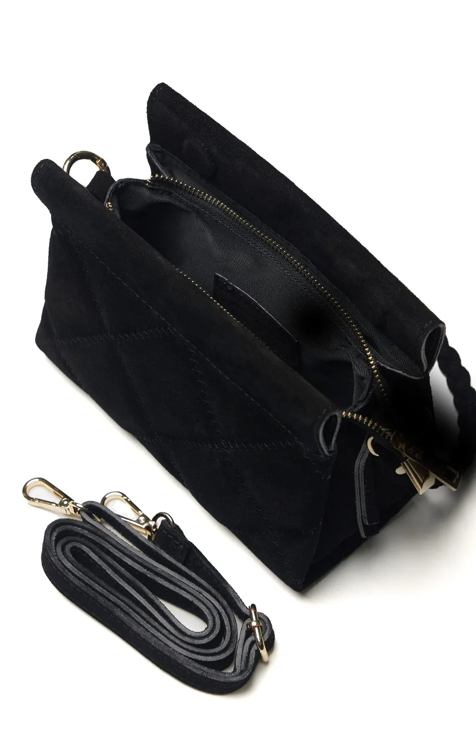Latalia Sassari Suede Mini veske svart mocka