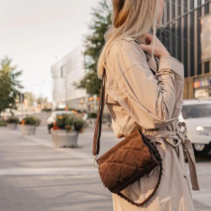 Latalia Sassari Suede Mini veske svart mocka