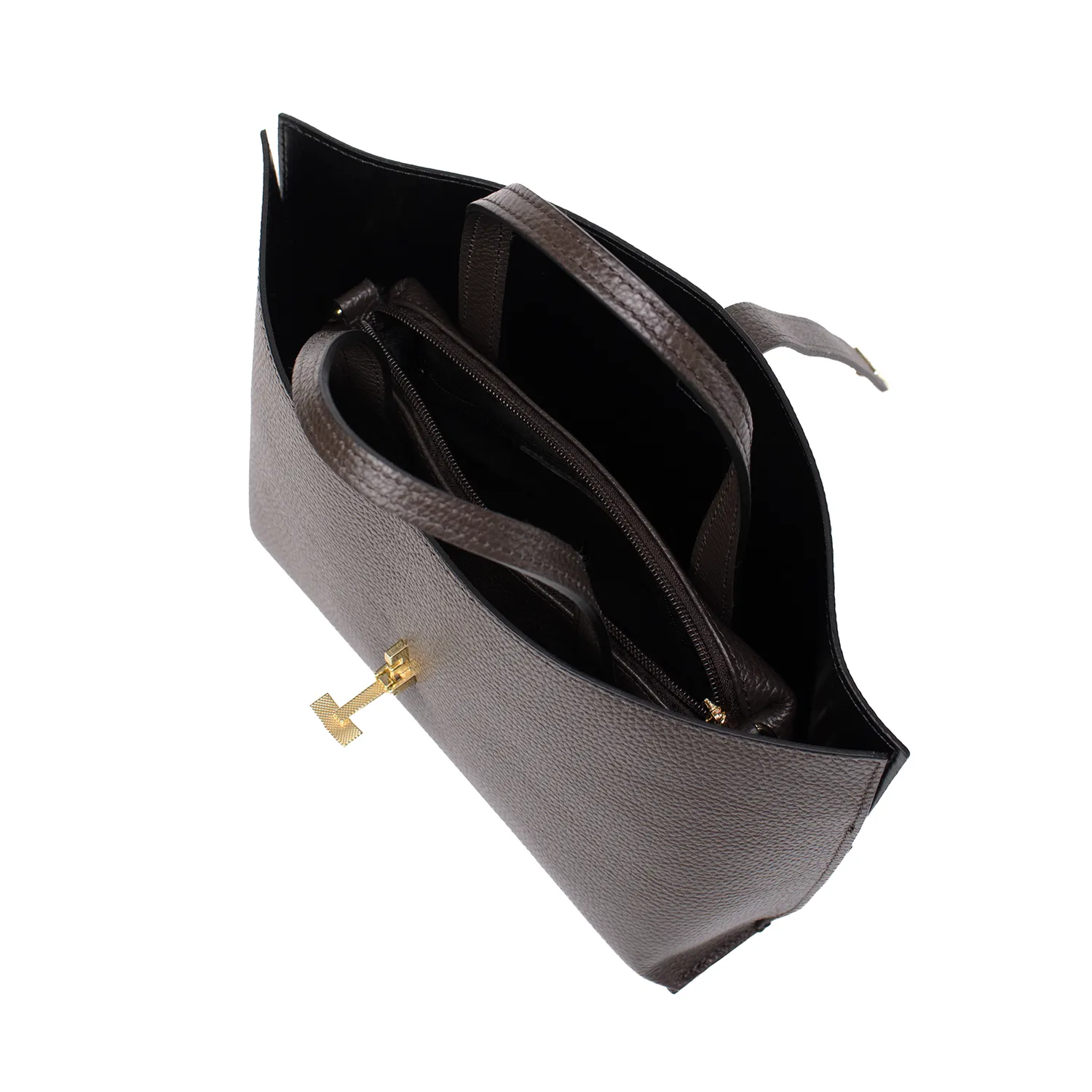 Latalia Aversa skinnveske mørkebrun 33 cm 3 rom