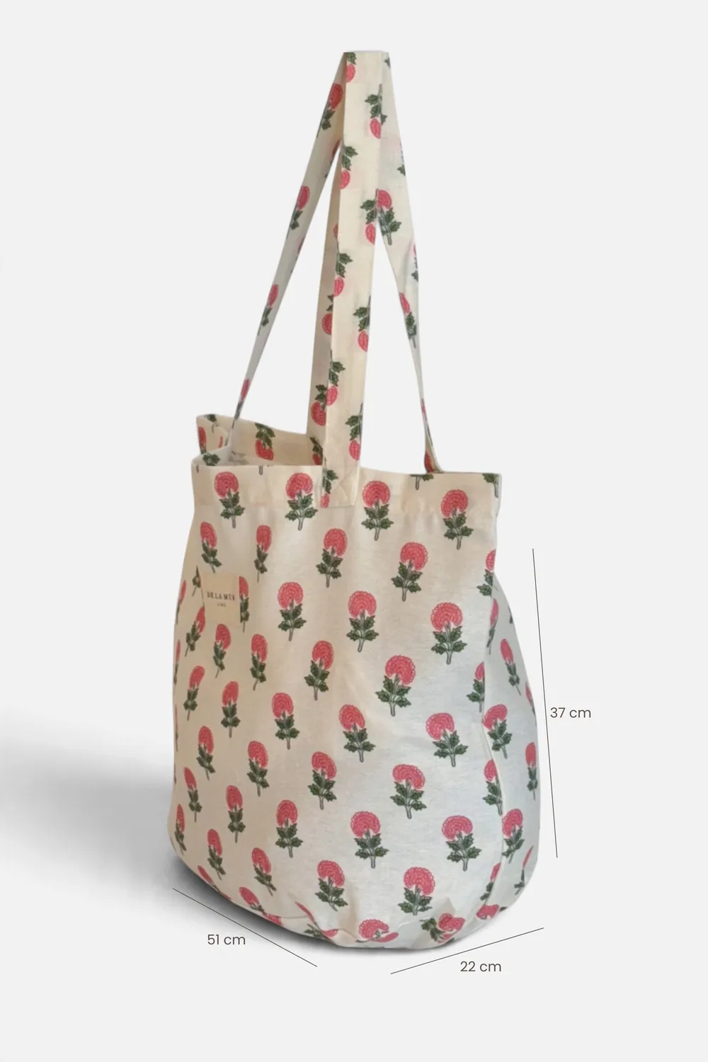 De La Mur Naha shopper blomstret grønn rosa stor