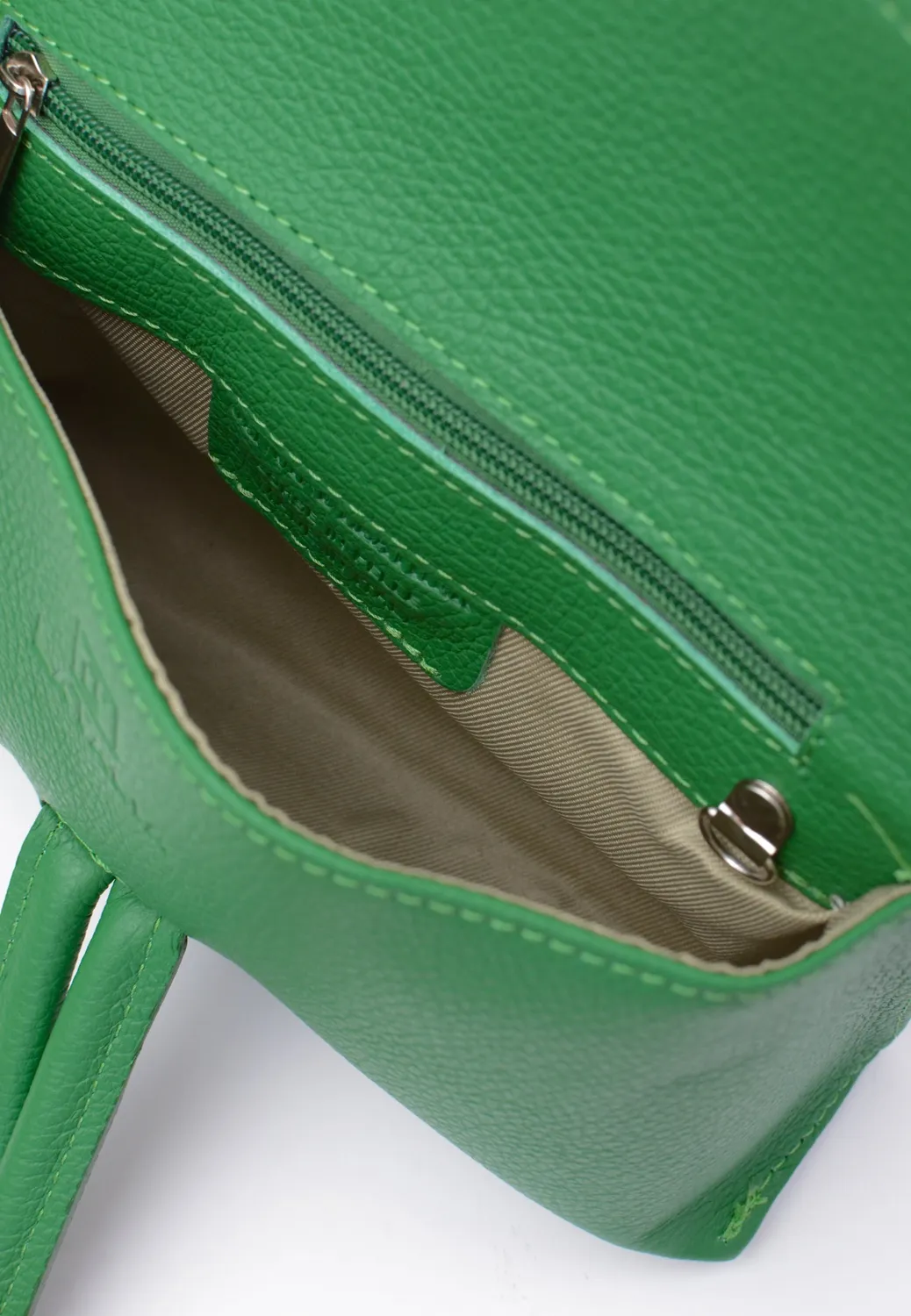 Latalia Barletta miniveske grønn ekte skinn clutch