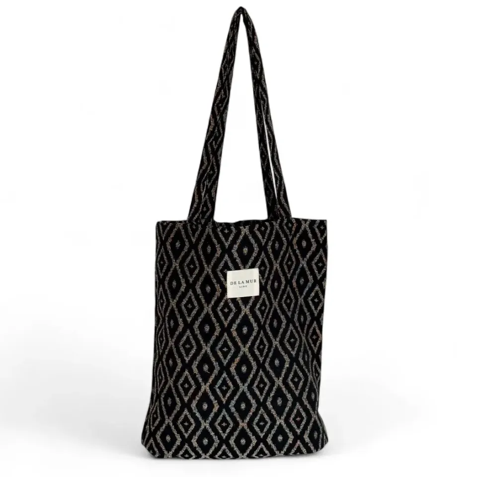 De La Mur Onix liten totebag svart jacquard