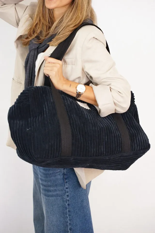 De La Mur Sport Curly treningsbag 49 cm svart kordfløyel