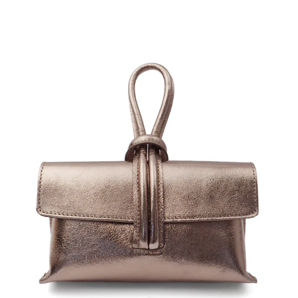 Latalia Barletta clutch bronze miniveske skinn