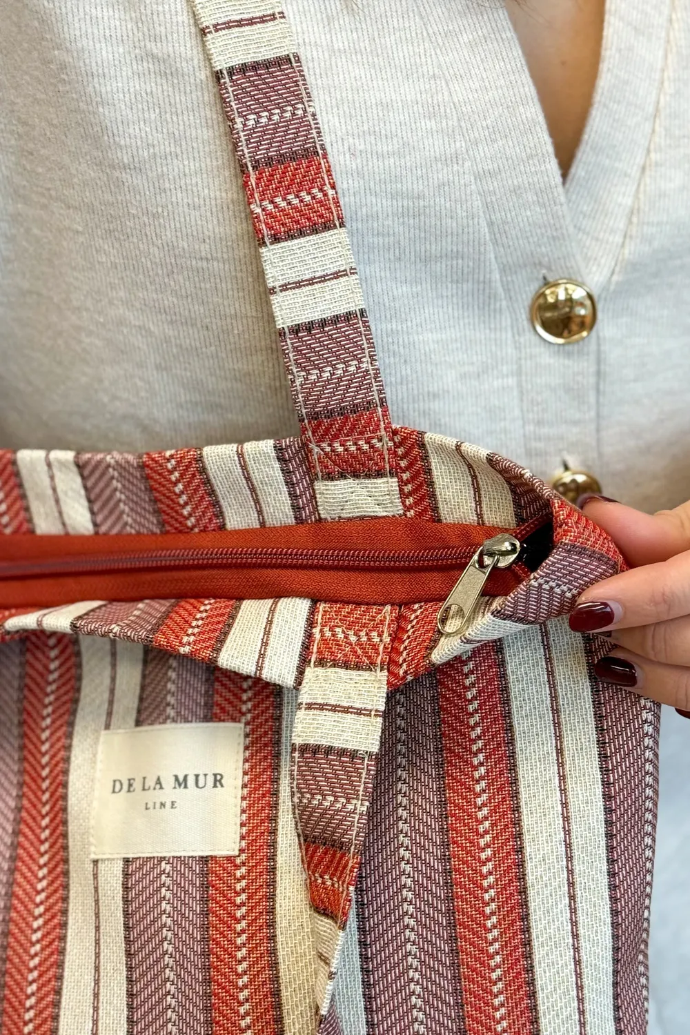 De La Mur Make totebag stripet liten