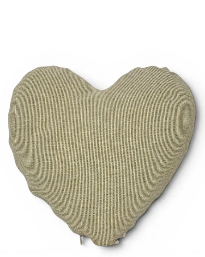 De La Mur Foz hjertepute sennepstripet 33 cm