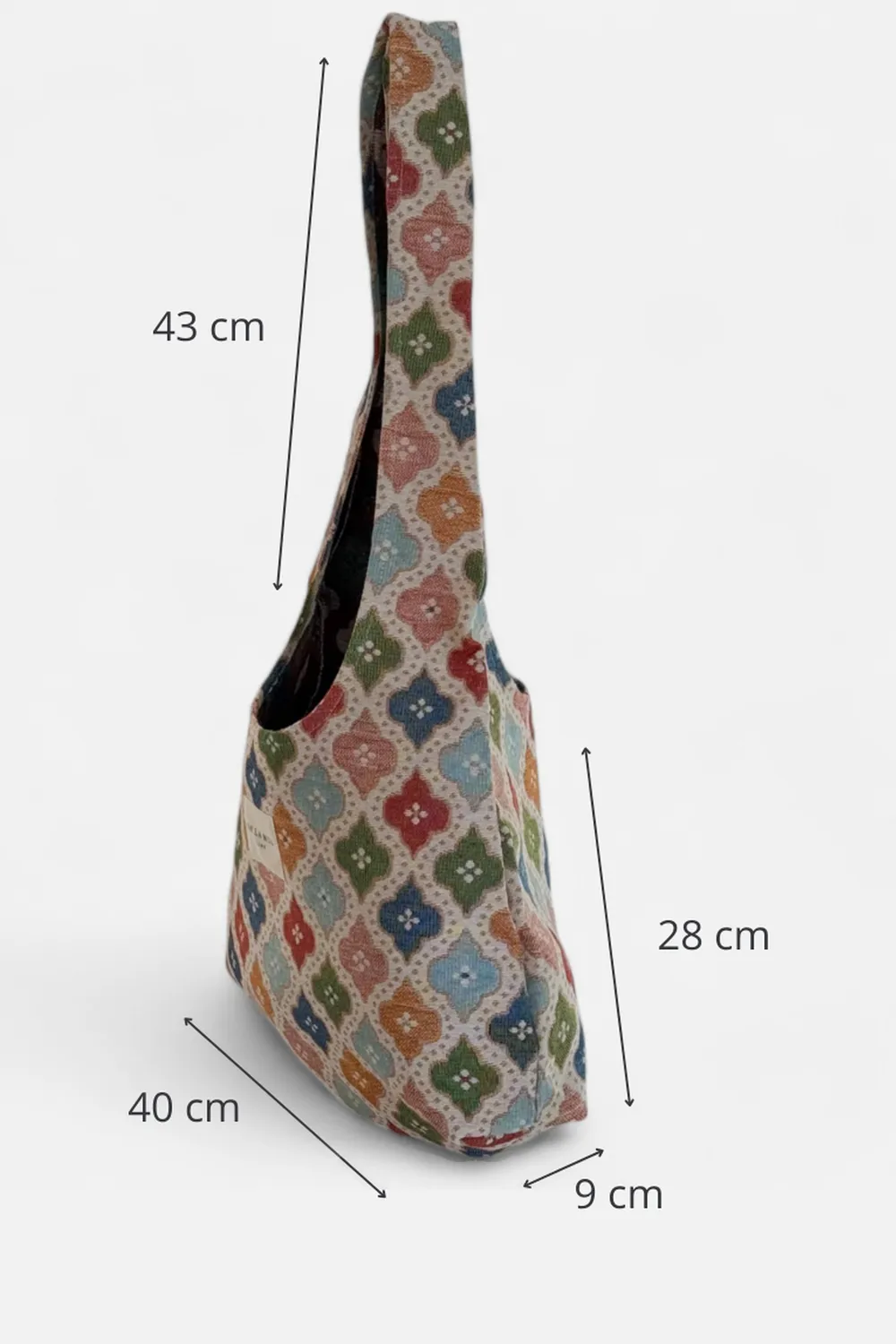 De La Mur Lara skulderveske oval mønstret 40 cm