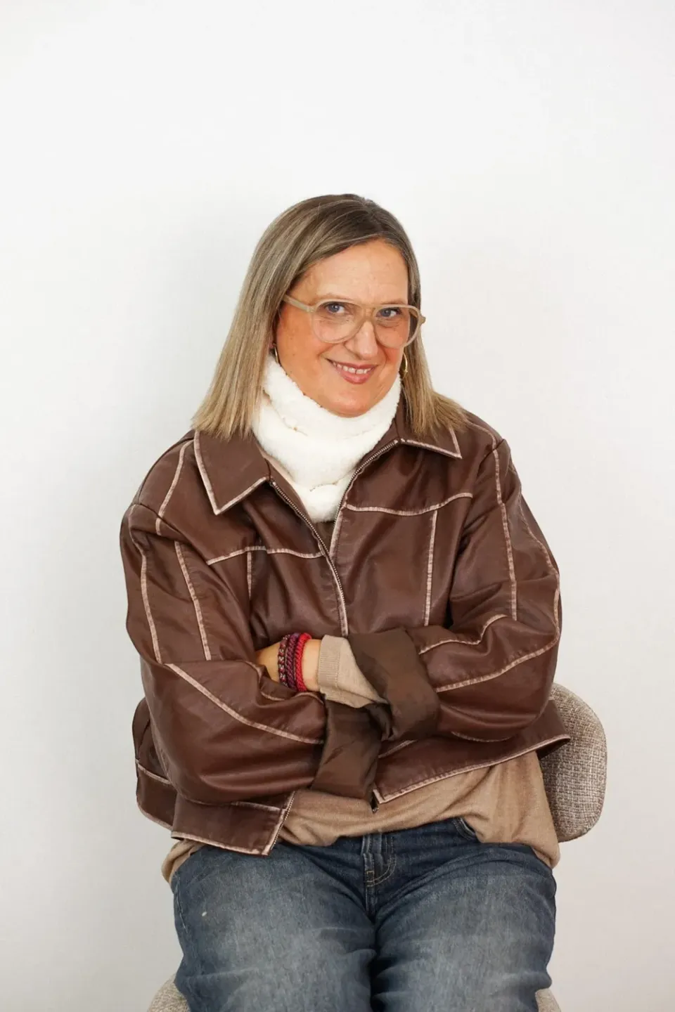 De La Mur Frio halsvarmer 23x27 naturhvit teddy