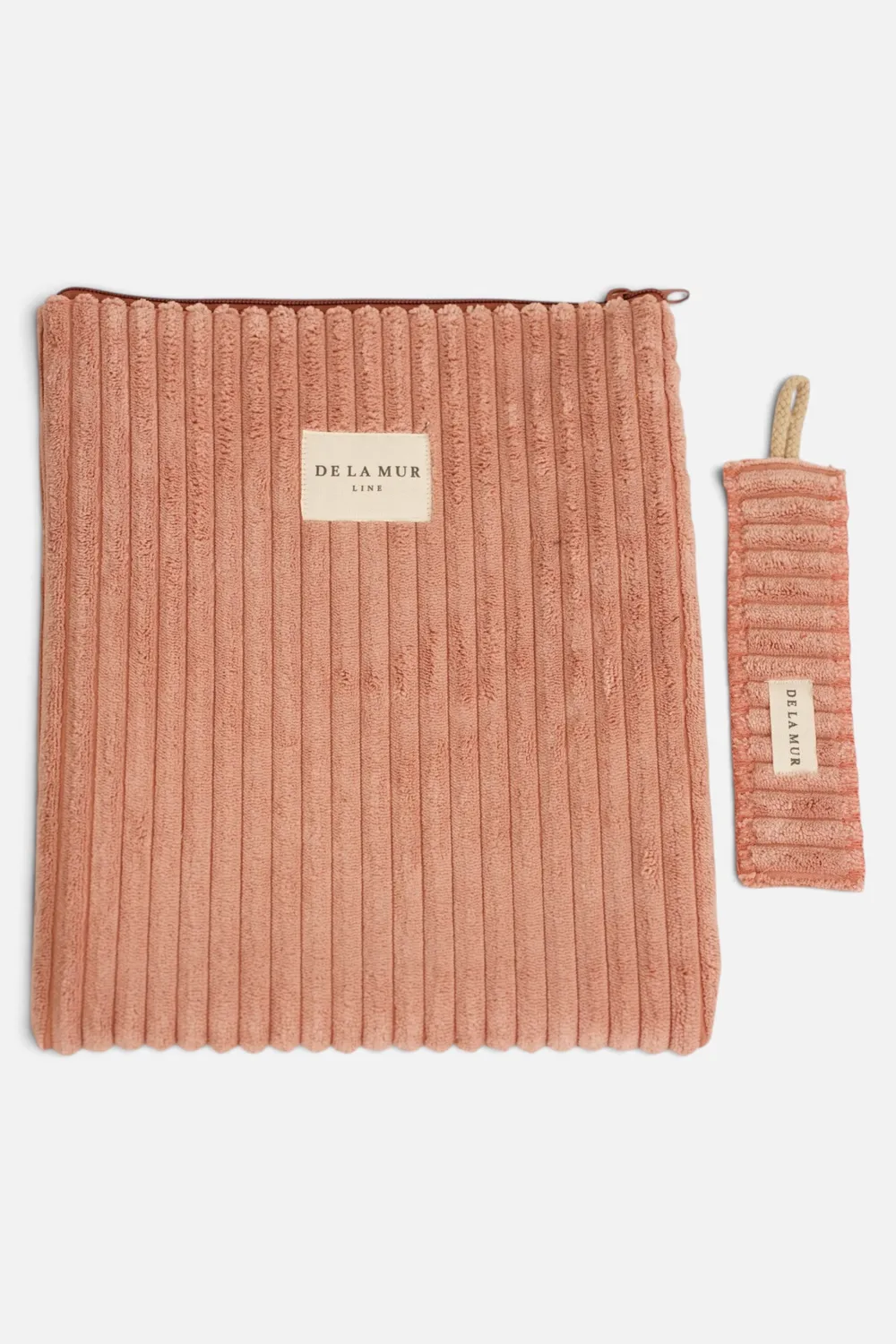 De La Mur Crepe bokomslag rosa kordfløyel med bokmerke