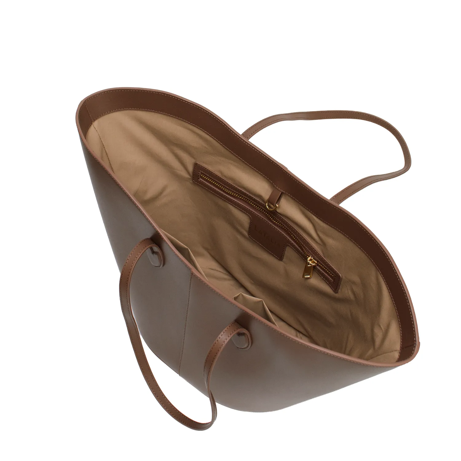 Latalia Milan shopper melkesjokolade skinn