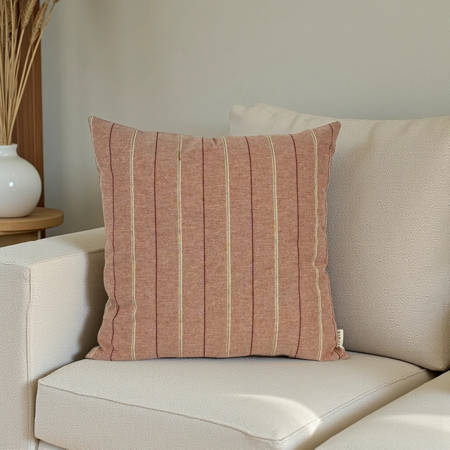 De La Mur Galea putetrekk stripet rosa 50x50 cm