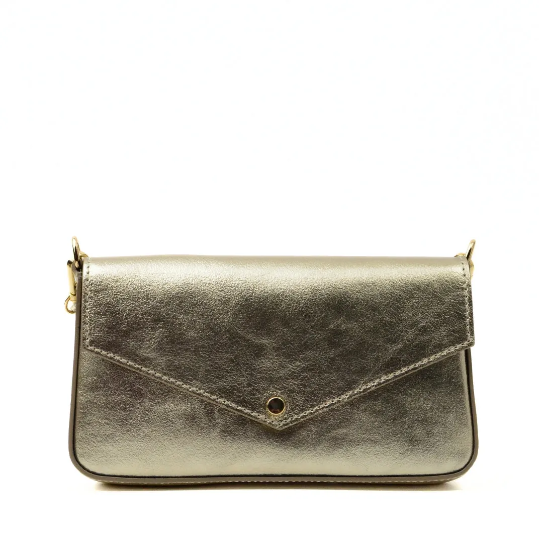 Latalia kuvertveske mini svart skinn clutch