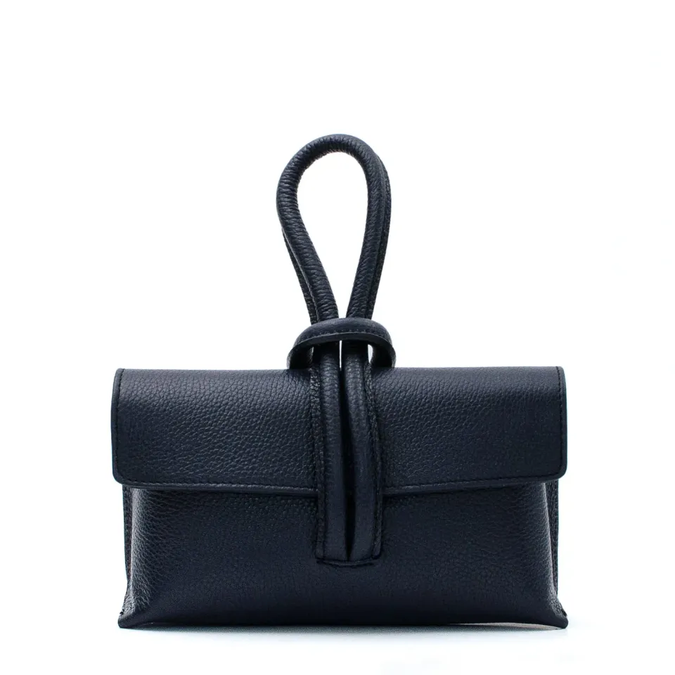 Latalia Barletta clutch marineblå glatt skinn